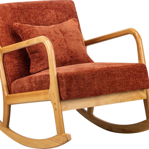 Gyngestol Nordlys Furniture Diana rød polstring FSC-gummitræ H80ÃB64ÃD88 cm